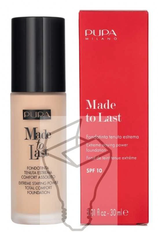Pupa Milano Pupa Made To Last Total Comfort Foundation SPF10 #030 Natural rusvai gelsvas, 30 ml