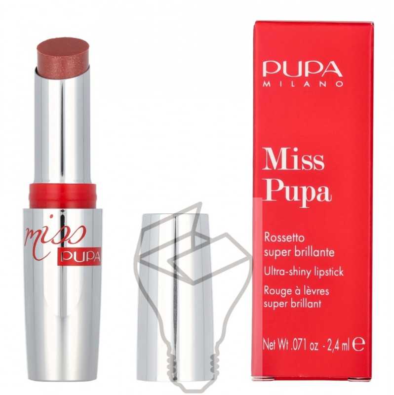 Pupa Milano Miss Pupa Itin ryškūs, krištolo efekto lūpų dažai, 2,4 ml, spalva - 600 Champagne