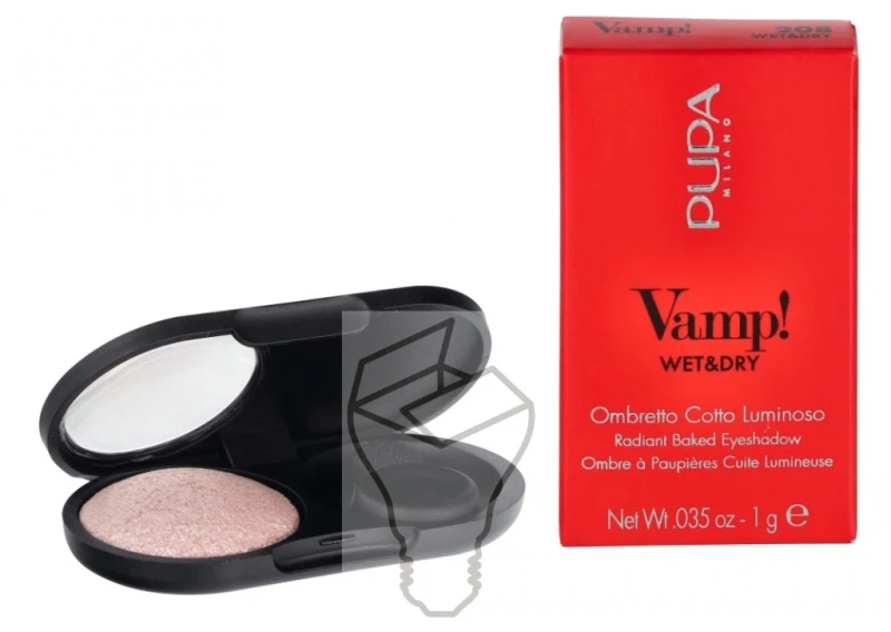 Pupa Milano Pupa Vamp! Wet & Dry Eyeshadow #208 Ballerina Rožinė, 1 g