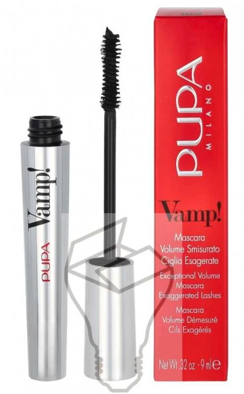 Pupa Vamp! Blakstienų tušas tankinamasis blakstienų tušas, atspalvis: 100-Extra Juodas, 9 ml