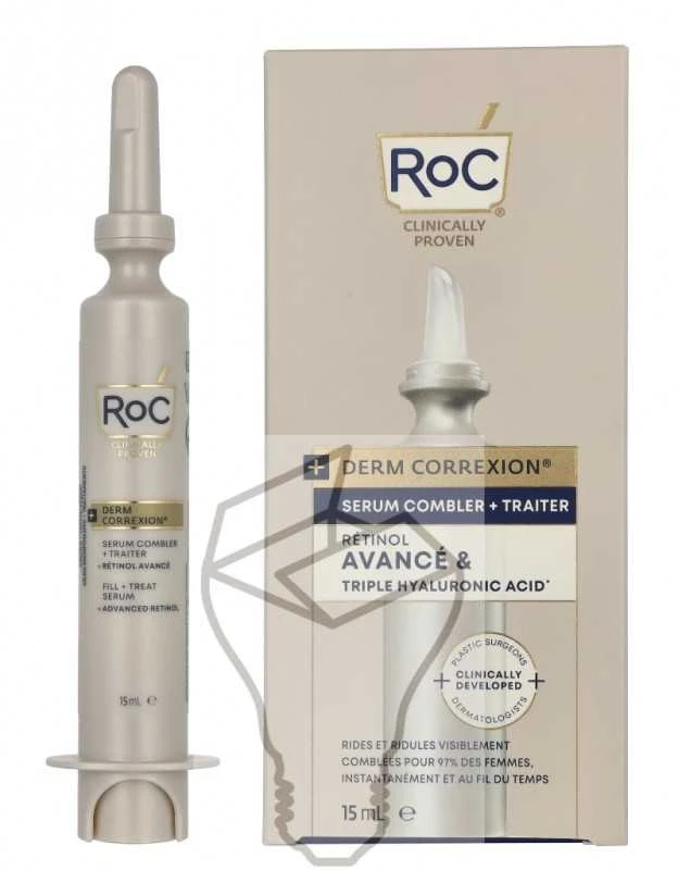 ROC Derm Correxion Fill + Treat Serum raukšles užpildantis serumas veidui su retinoliu, 15 ml