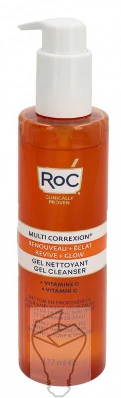 ROC Multi Correxion Revive & Glow Vitamin C spindesio suteikiantis gelinis veido prausiklis, 177 ml