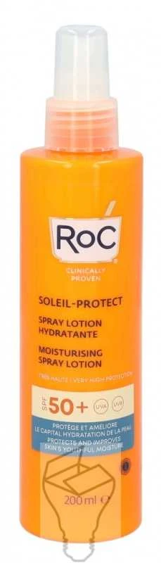 ROC Soleil-Protect Moisturising Purškiklis Lotion SPF 50+ purškiama vandeniui atspari apsauginė priemonė nuo saulės, 200 ml
