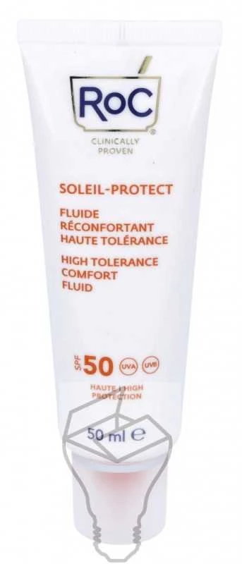 Roc Soleil-Protect High Tolerance Comfort Fluid SPF 50+ apsauginis fluidas nuo saulės veidui, 50 ml