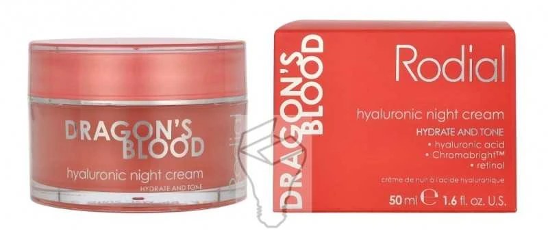 Rodial Dragon's Blood Hyaluronic Night Kreminis drėkinantis naktinis veido kremas, 50 ml