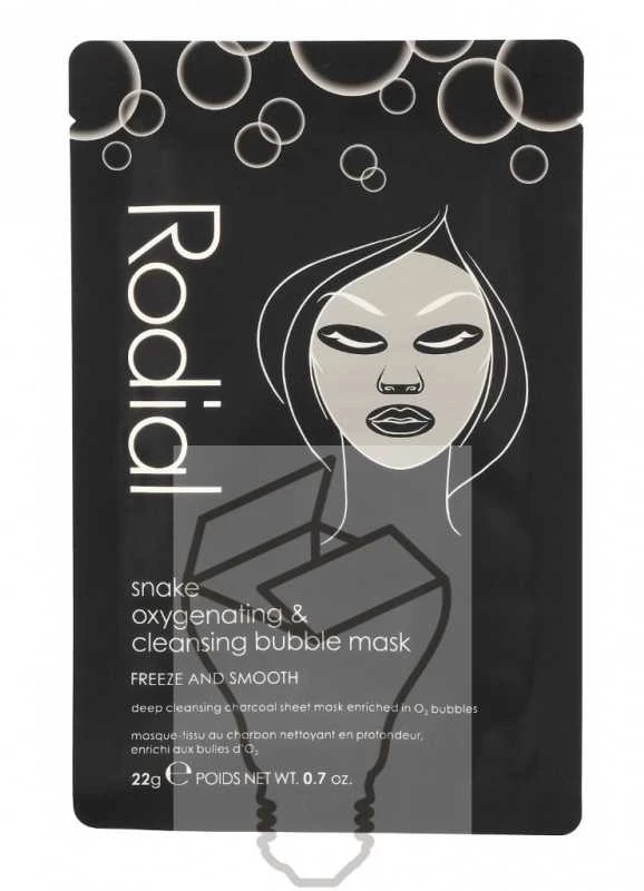 Rodial Snake Bubble Mask Set deguonies suteikiančių ir valančių burbulinių lakštinių veido kaukių rinkinys, 4 x 22 g