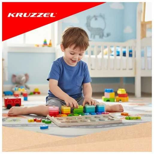 Medinis rūšiuoklis vaikams Kruzzel 3 viename Montessori 30 × 22,5 cm