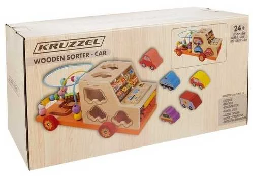 Wooden car sorter Kruzzel 22652
