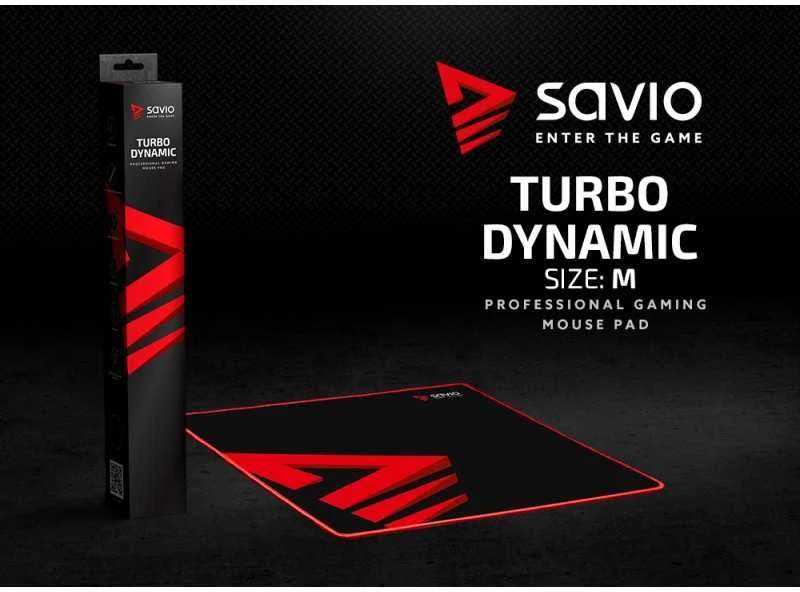 Pelės kilimėlis žaidimams - Savio Turbo Dynamic M 450mm Juodas
