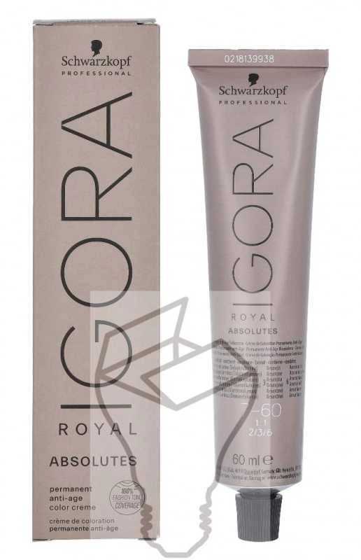 Schwarzkopf Igora Royal Absolutes ilgalaikio poveikio žilų plaukų dažai 60 ml - 7-60