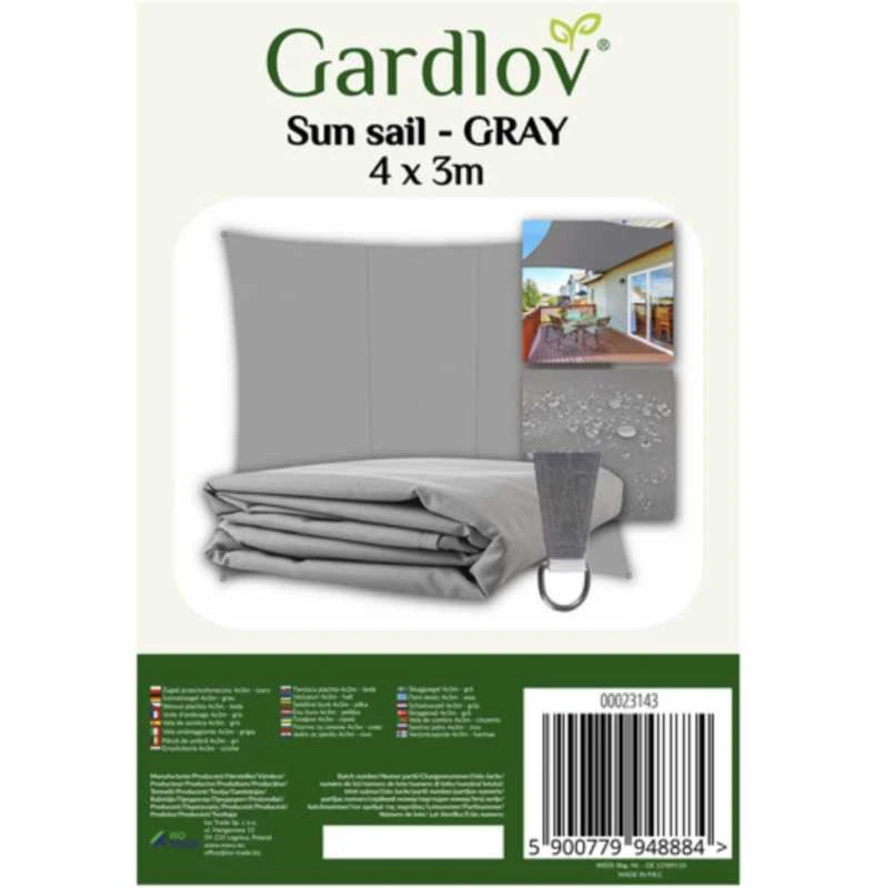 Sunshade sail 4x3m - pilka Gardlov 23143