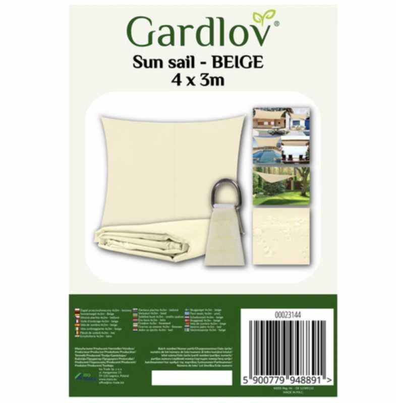 Šešėlinė burė 4x3m - smėlio spalvos Gardlov 23144