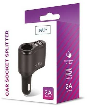 Setty Automobilio šakotuvas RGS-01 2xUSB 2A