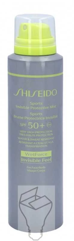Shiseido Sports Wetforce Invisible Protective Mist SPF 50+ apsauginė dulksna veidui ir kūnui, 150 ml