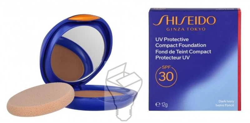 Shiseido UV Protective Compact pakartotinai užpildomas makiažas nuo saulės Spf30 Dark Ivory, 12 g