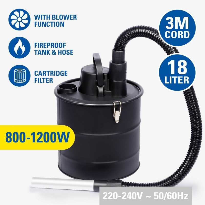 Siurblys pelenams Kinzo, 800-1200W, 18L, su HEPA filtru