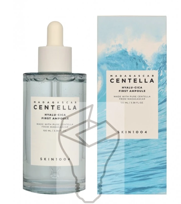 SKIN1004 Madagascar Hyalu-Cica First Ampoule Drėkinanti veido ampulė su centele ir hialurono rūgštimi, 100 ml