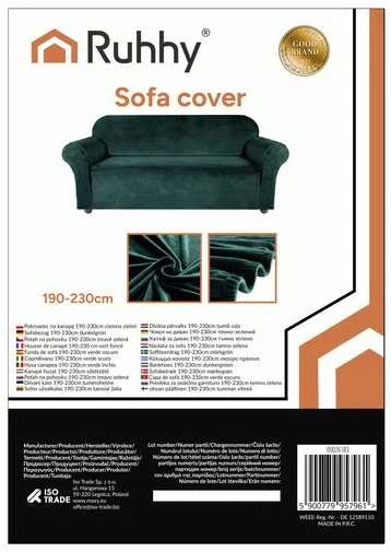 Sofa cover 190-230cm dark žalias Ruhhy 26183