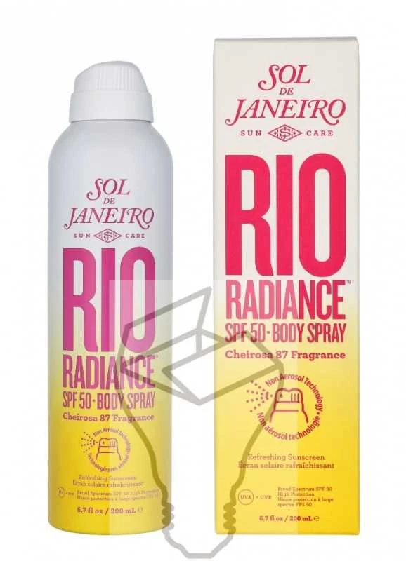 Sol De Janeiro Rio Radiance Body Purškiklis SPF 50 apsauginis kūno purškiklis nuo saulės, 200 ml