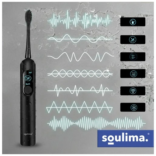 Soulima 26851 juodas sonic dantų šepetėlis