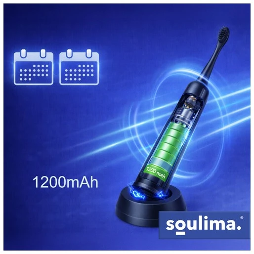 Soulima 26851 juodas sonic dantų šepetėlis