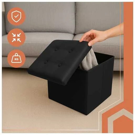 Folding pouffe juodas Ruhhy 25779