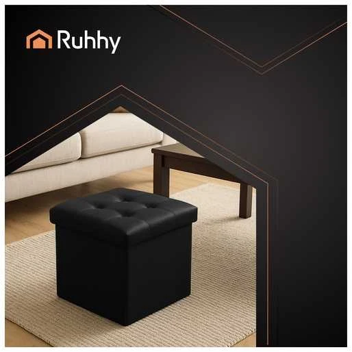Folding pouffe juodas Ruhhy 25779