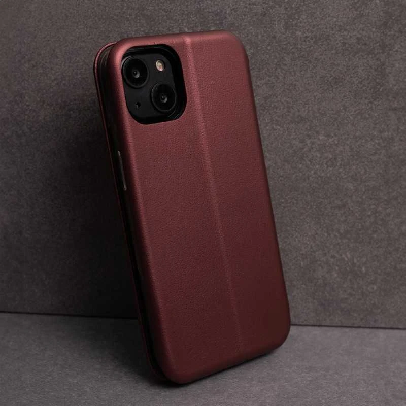 Telforceone Telefono dėklas knygelė Smart Diva, skirtas iPhone 16 Plus 6,7 bordo spalvos