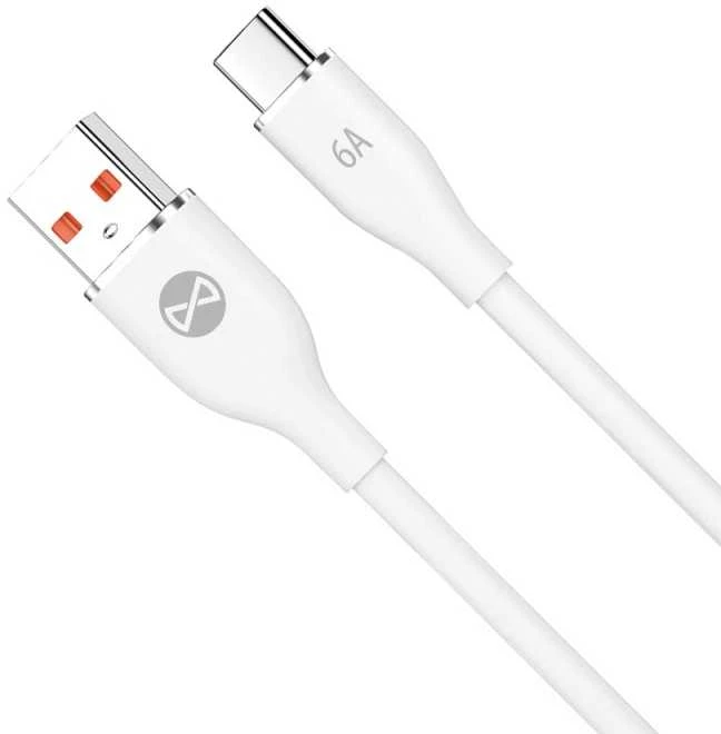 Forever USB – USB-C laidas 1,0 m 6A baltas