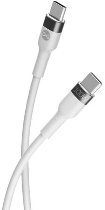 Forever Flexible laidas USB-C – USB-C 2,0 m 100W baltas