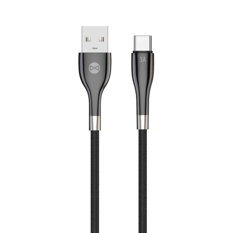 Forever Sleek USB – USB-C laidas 1,0 m 3A juodas