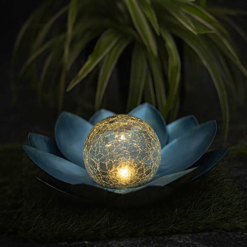 TelForceone SUNARI saulės lempa LED FLS-70 Lotus Flower Mėlyna 3000K 600mAh Ni-MH Forever Light