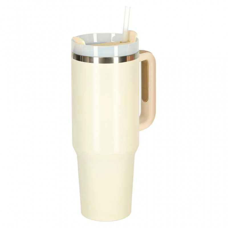 Roger Termo puodelis ze słomką i laikikliu termos 1200ml kreminė