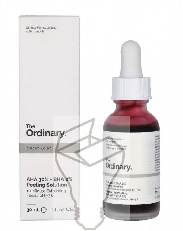The Ordinary AHA 30% + BHA 2% Peeling Solution šveičiamasis tirpalas veidui, 30 ml
