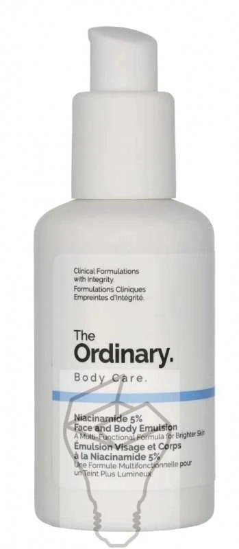 The Ordinary Niacinamide 5% Face And Body Emulsion odos atspalvį lyginanti lengva emulsija veidui ir kūnui, 100 ml