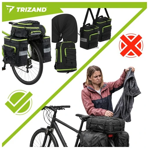 Trizand 53L Atsparus vandeniui Bicycle Bag