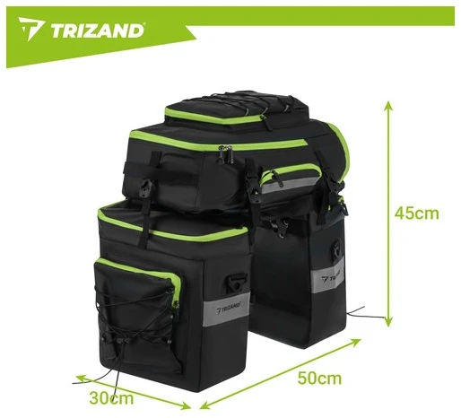 Trizand 53L Atsparus vandeniui Bicycle Bag
