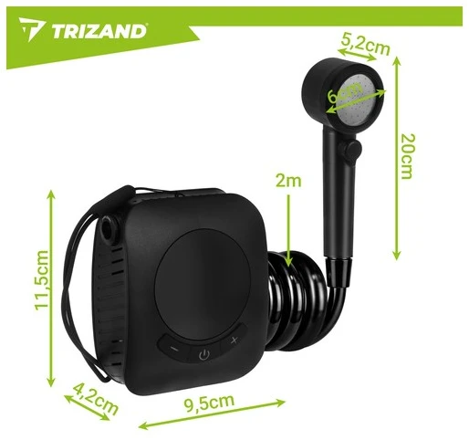 „Trizand“ 8000 mAh baterijos maitinamas kelioninis dušas