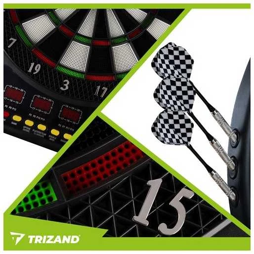 Elektroninė smiginio lenta Trizand su 4 LED ekranais ir 27 žaidimais