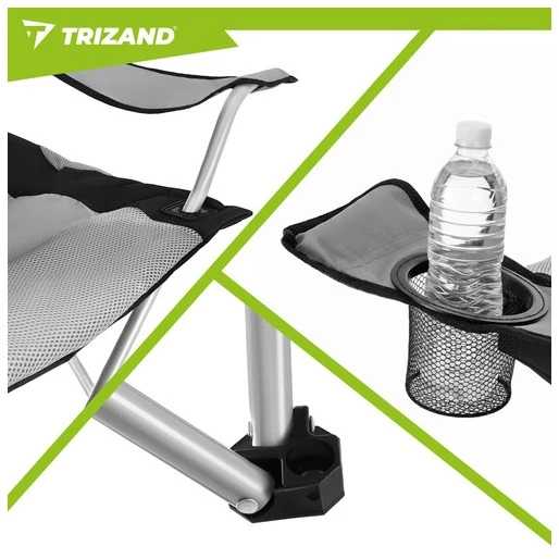 Trizand Juodas ir pilka žvejybos kėdė