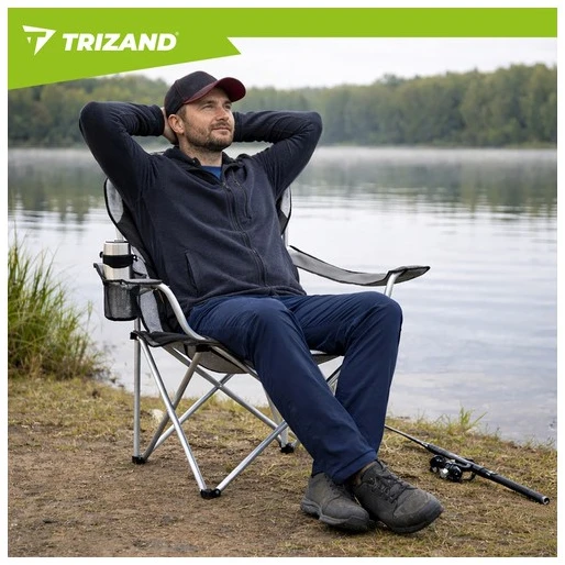 Trizand Juodas ir pilka žvejybos kėdė