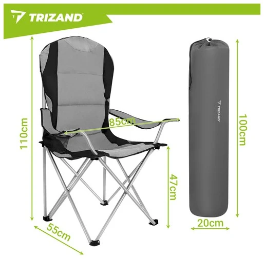 Trizand Juodas ir pilka žvejybos kėdė