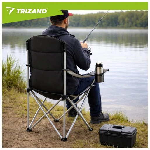 Trizand Juodas ir pilka žvejybos kėdė