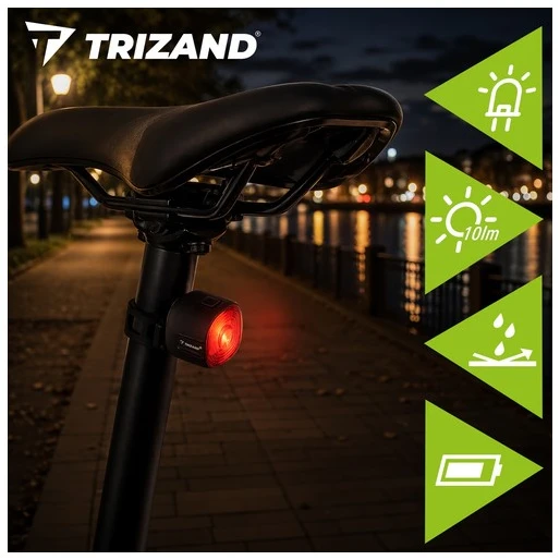 Trizand raudonas dviračio žibintas