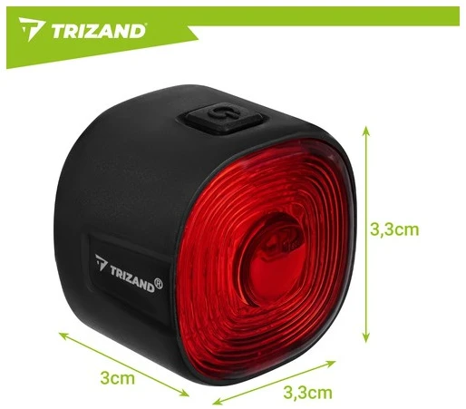 Trizand raudonas dviračio žibintas