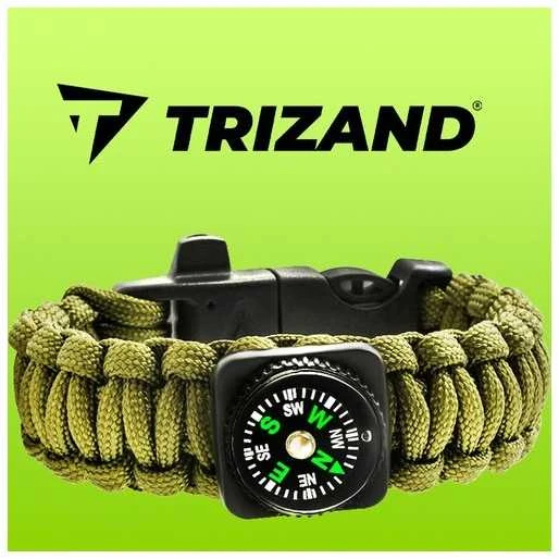 Trizand ISO TRADE Išgyvenimo apyrankė 5-in-1 Žalia