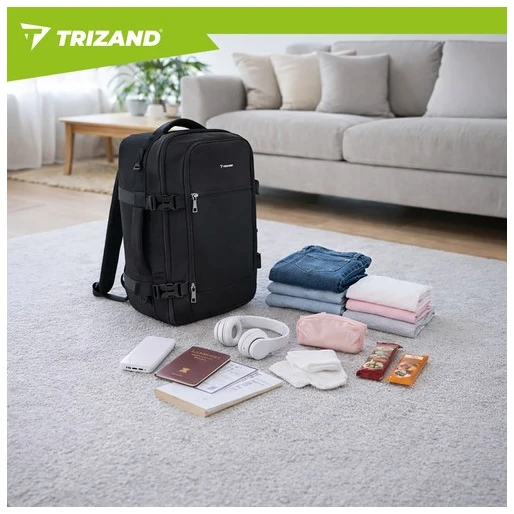 Trizand juodas 40x25x20cm hiking backpack