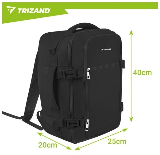 Plecak Trizand juodas 40x25x20cm hiking backpack