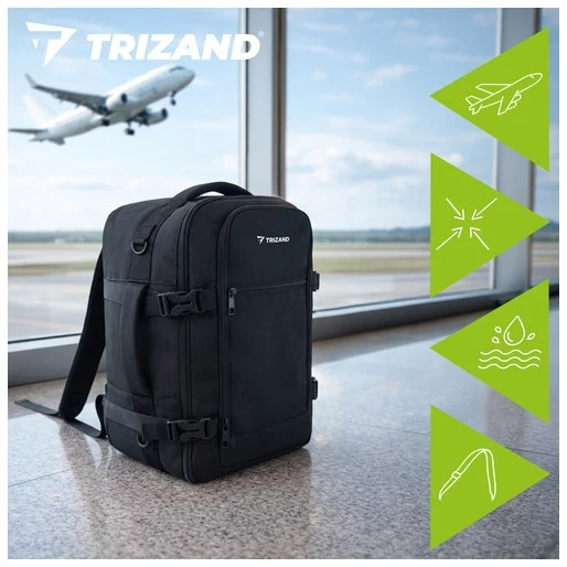 Trizand juodas 40x25x20cm hiking backpack