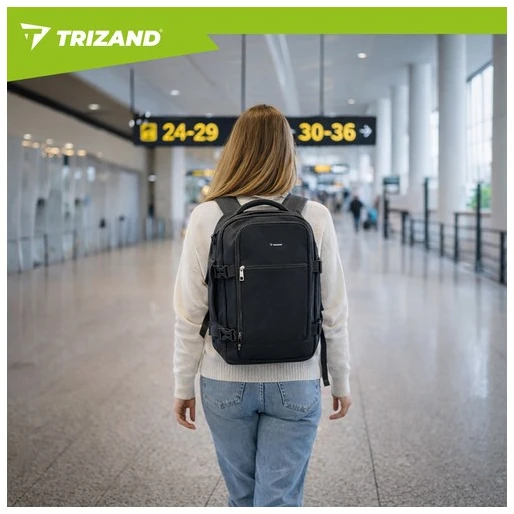 Trizand juodas 40x25x20cm hiking backpack